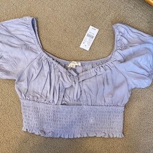 Pacsun LA hearts lavender crop ruched top
